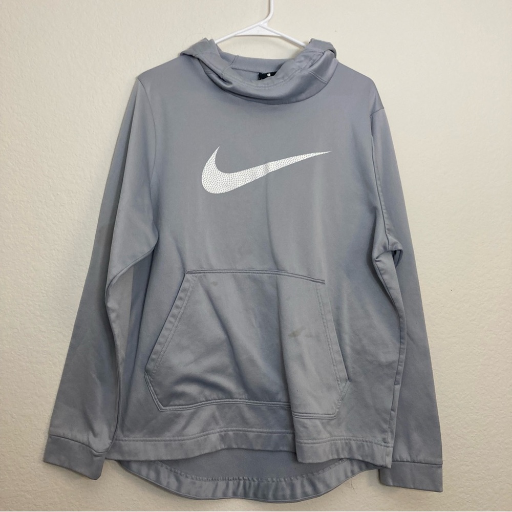 Nike Swoosh Hoodie - Gray - Size Large
